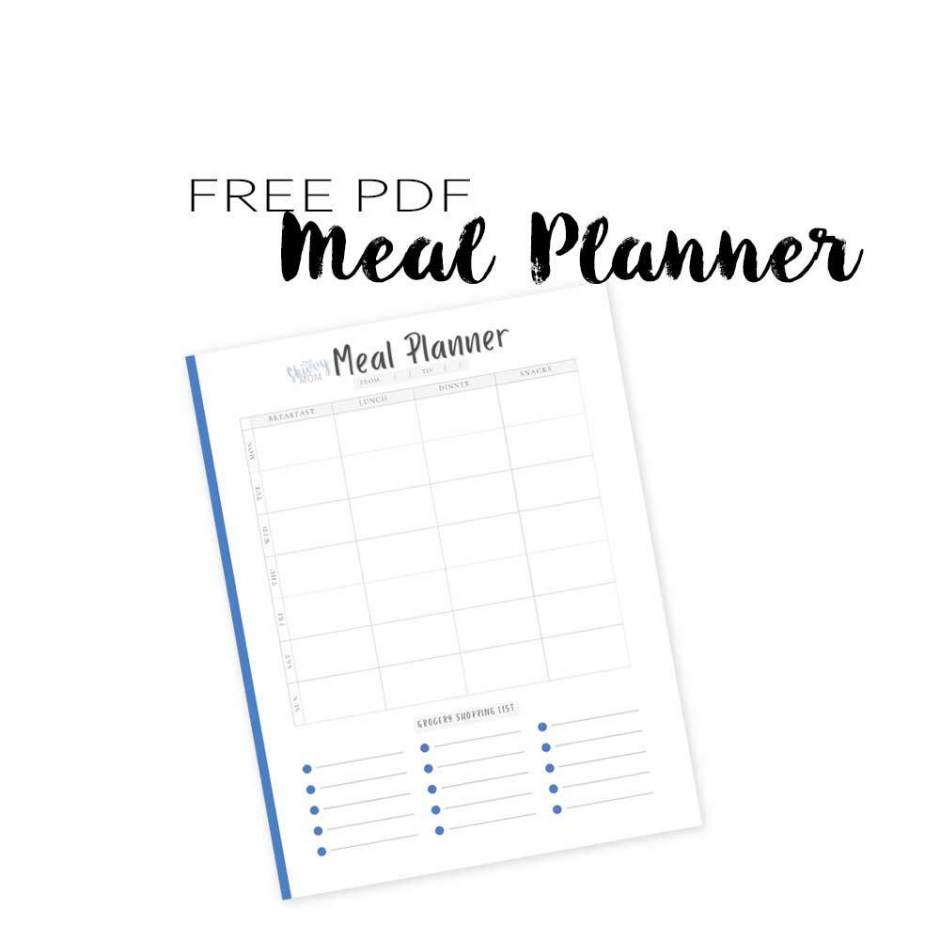 Free printable weekly meal planner